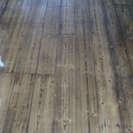 Stained baltic pine before coating